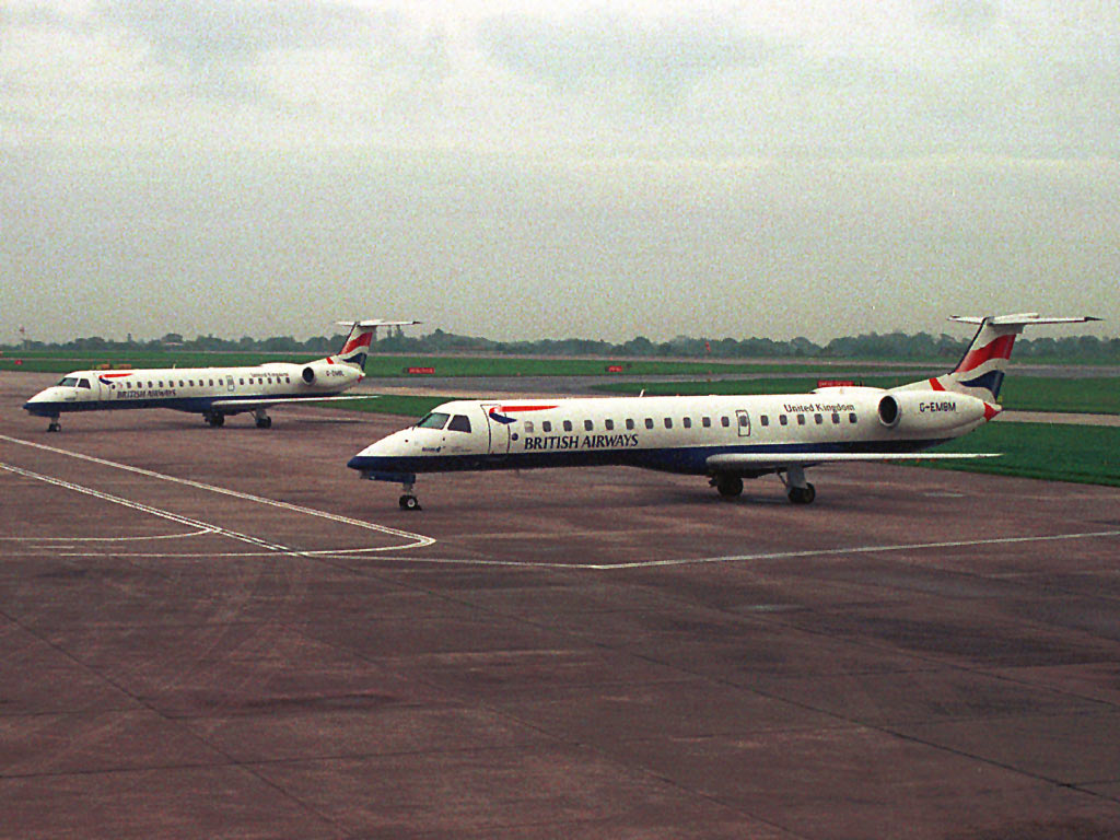 BRAL Embraer 145 - G-EMBL & G-EMBM @ MAN (21 October 2001)