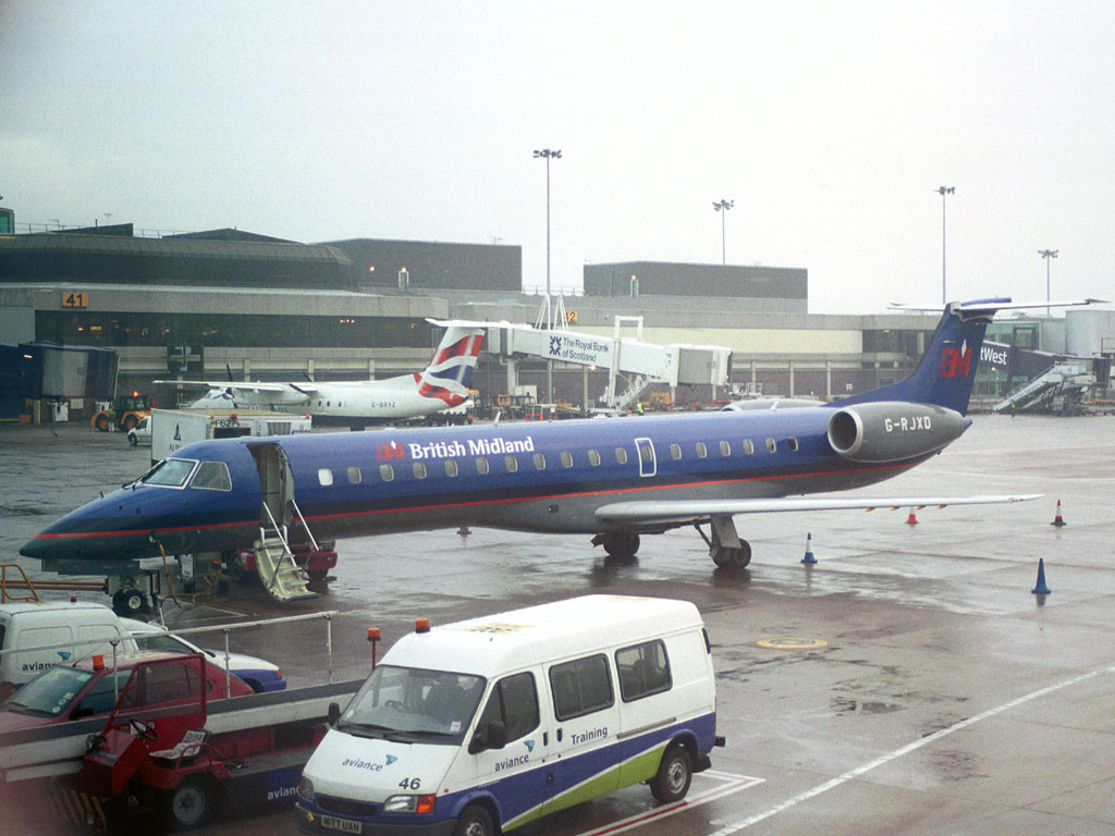 19 December 2003 bmi British Midland G-RJXD on stand 17 prior to working BD393 to Glasgow