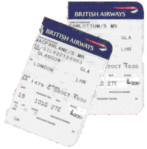 Boarding Passes for BA1479 on 2 October 1999