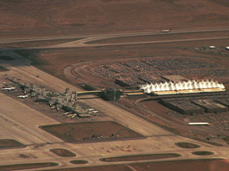 Denver Airport - Terminal Building and Peir A from the air (2 May 2002)
