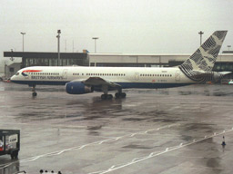 12 October 2001 (1056) G-BPEC British Airways B757 pushback from Gate 23 @ GLA