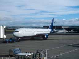 Mytravel Boeing 767-31KER on pushback @ GLA (4 October 2003)