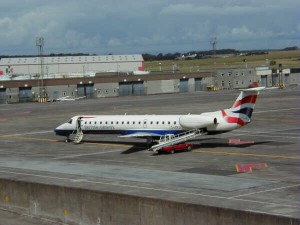 4 August 2001 (1246) G-ERJF BRY ERJ145 at PIK Stand 1