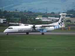 5 June 2003 (1725) G-JEDK taxiing in from runway 23 at GLA