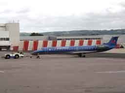 24 June 2003 (1706) G-RJXB on pushback from stand 24 at GLA