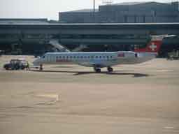 15 July 2003 (1725) HB-JAV on pushback from stand 07 @ MAN