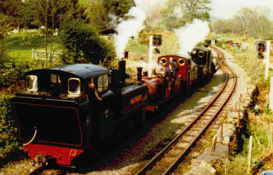 Alco, Cloister, Palmerston and Blanche changing lines at Minffordd