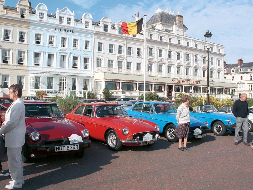 MGB GT on the promenade at Llandudno