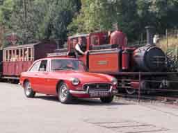 MGB GT and David Lloyd George at Penrhyn - August 1998